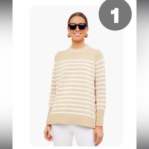 Tuckernuck Tan Stripe Bar Harbor Knit Cotton Sweater